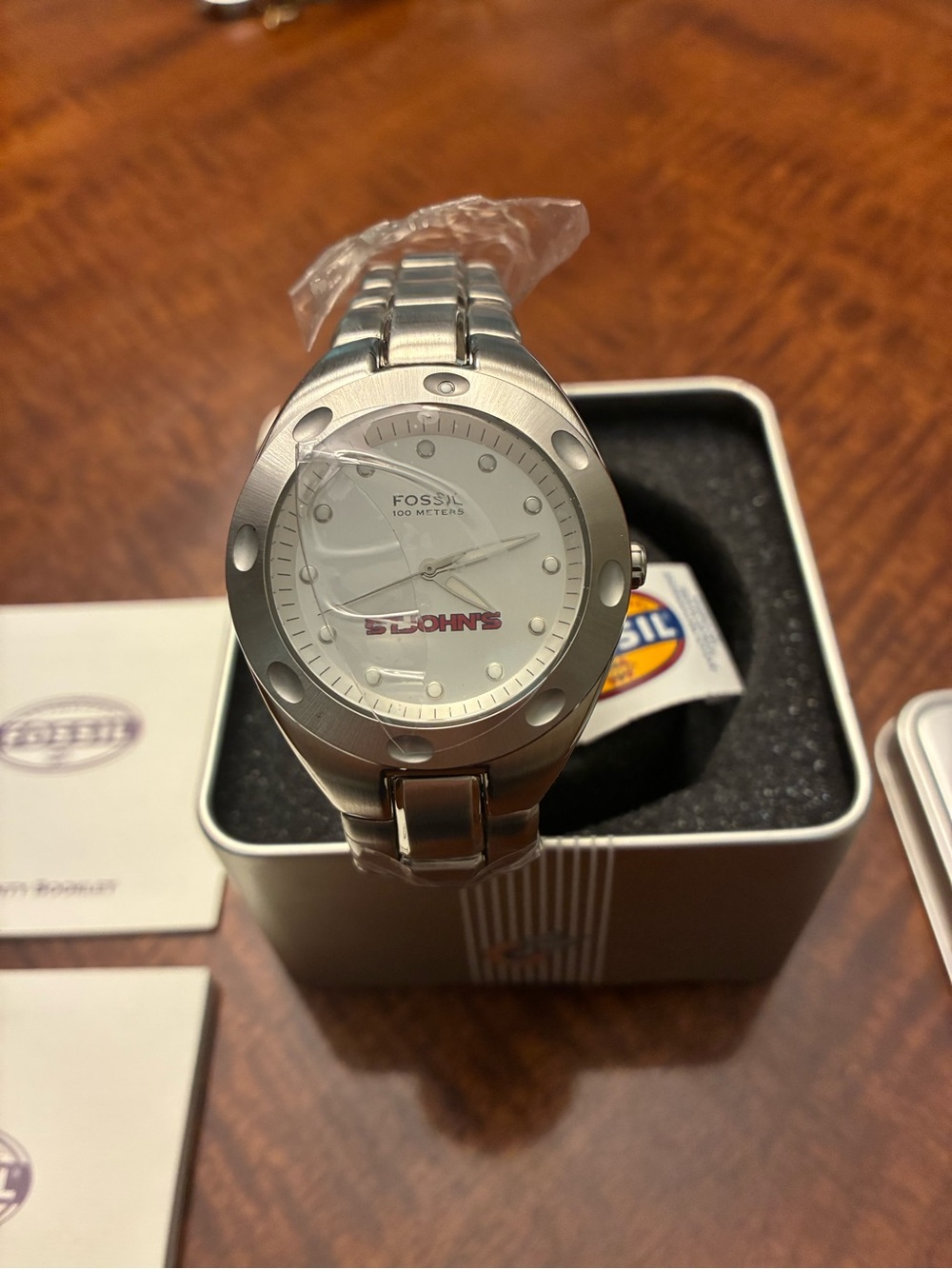 Vintage St. John’s University Logo Men’s Fossil Watch